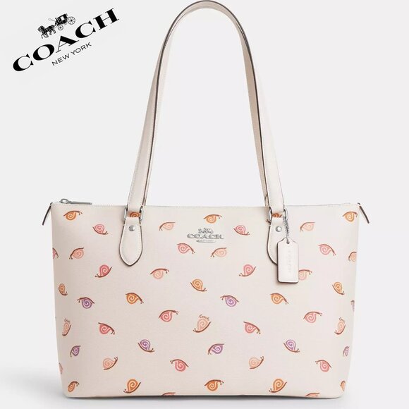 Coach Gallery Tote Bag With Snail Print - Picture 1 of 6